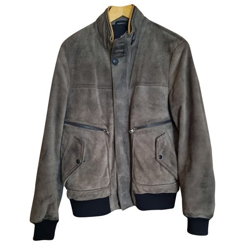 Pre-owned Hogan Leather Jacket In Grey