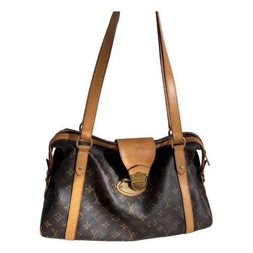 Pre-owned Louis Vuitton Stresa Patent Leather Handbag In Beige