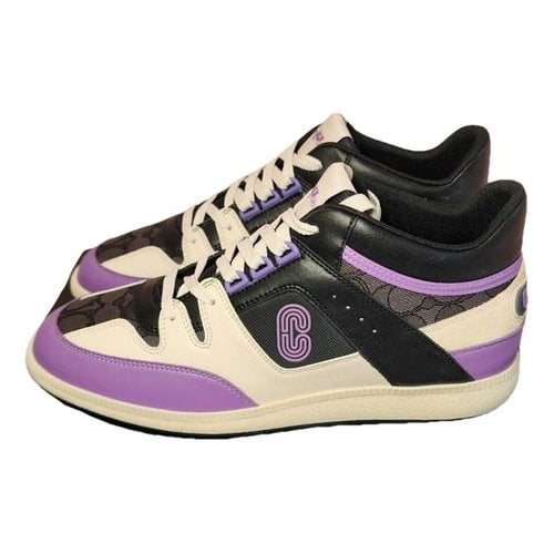 Pre-owned Coach Leather Trainers In Purple