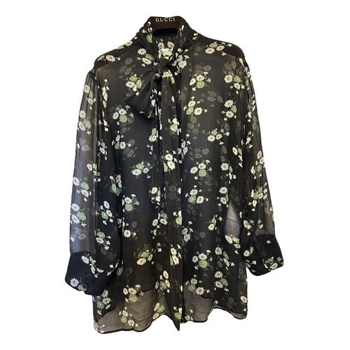 Pre-owned Gucci Silk Blouse In Black