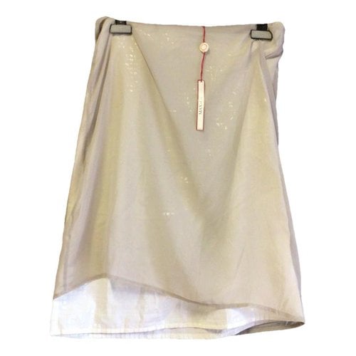 Pre-owned Max & Co Glitter Mid-length Skirt In White