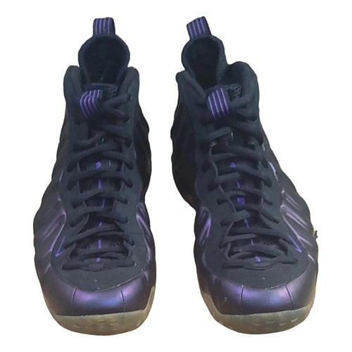 Pre-owned Nike Air Foamposite Patent Leather High Trainers In Purple