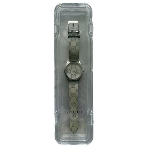Pre-owned Gucci G-timeless Watch In Grey