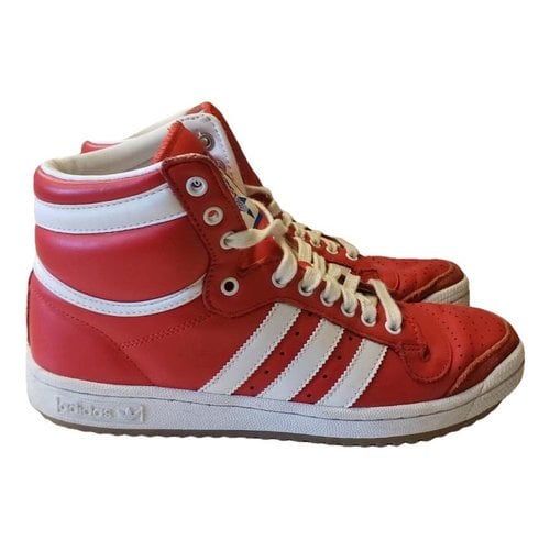 Pre-owned Adidas Originals Leather Lace Ups In Red