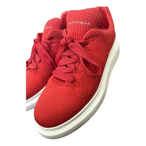 Pre-owned Alexander Mcqueen Cloth Lace Ups In Red