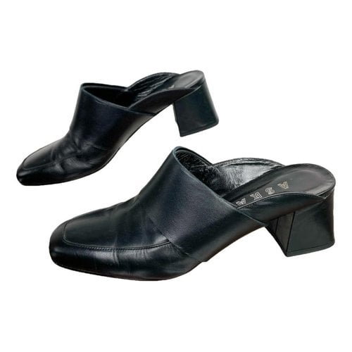 Pre-owned Aska Leather Heels In Black