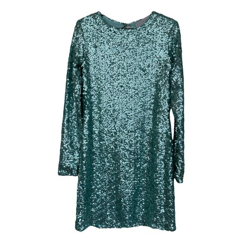 Pre-owned Stella Mccartney Glitter Mini Dress In Turquoise