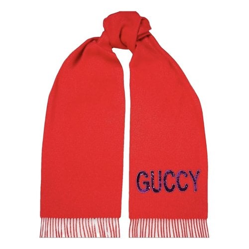 Pre-owned Gucci Cashmere Scarf In Red
