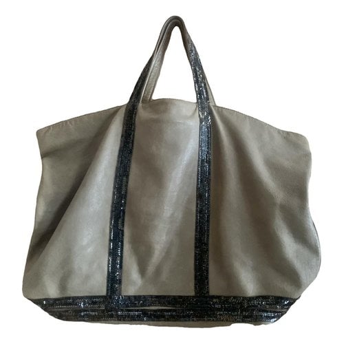 Pre-owned Vanessa Bruno Cabas Leather Tote In Beige