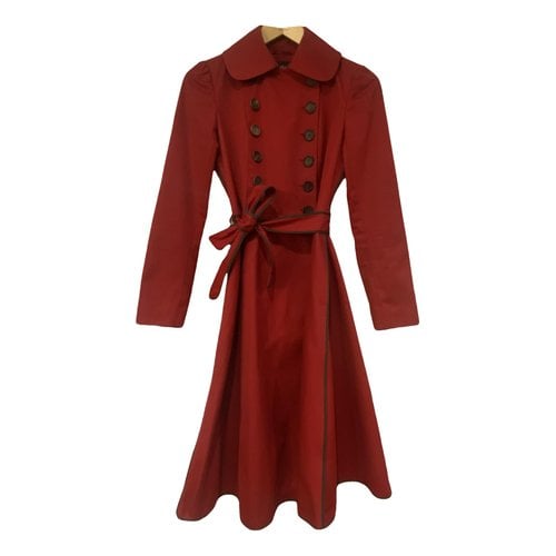 Pre-owned Aquascutum Trench Coat In Red