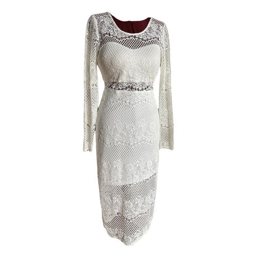 Pre-owned Guess Mid-length Dress In White