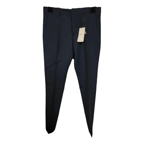 Pre-owned Ami Alexandre Mattiussi Wool Trousers In Navy