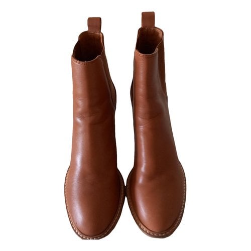 Pre-owned Anaki Leather Boots In Camel