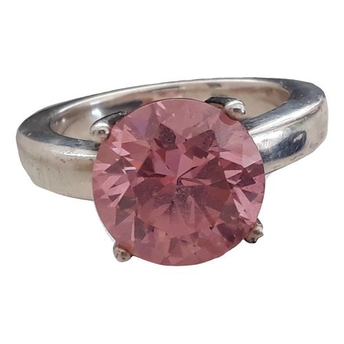 Pre-owned Thomas Sabo Silver Ring In Pink