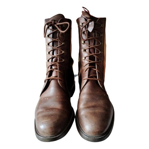Pre-owned Paraboot Leather Lace Up Boots In Brown