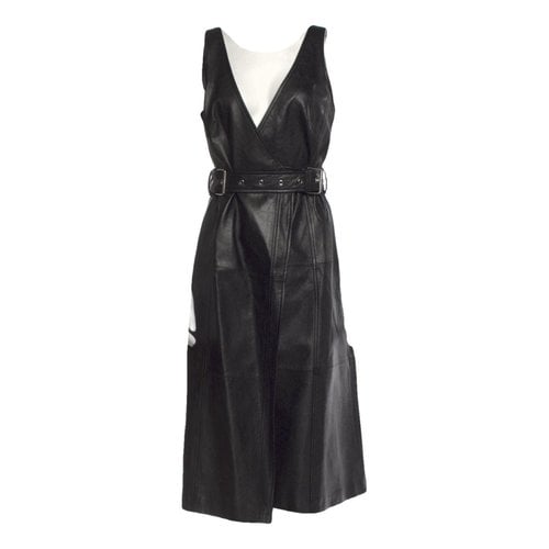 Pre-owned Proenza Schouler Leather Mid-length Dress In Black