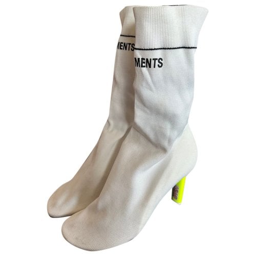 Pre-owned Vetements Cloth Boots In White