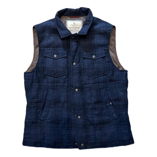 Pre-owned Brunello Cucinelli Wool Vest In Navy
