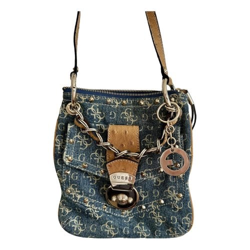 Pre-owned Guess Cloth Crossbody Bag In Blue