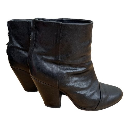 Pre-owned Rag & Bone Leather Boots In Black