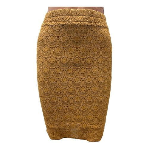 Pre-owned Ganni Mid-length Skirt In Yellow