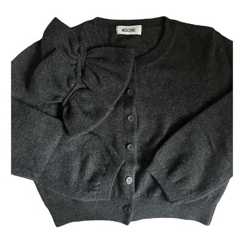 Pre-owned Moschino Wool Cardigan In Grey