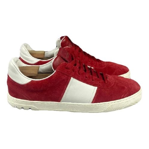 Pre-owned Valentino Garavani Leather Low Trainers In Red