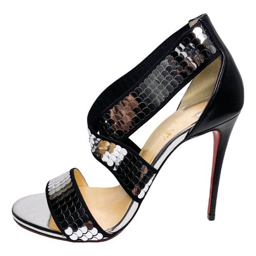 Pre-owned Christian Louboutin Leather Heels In Silver