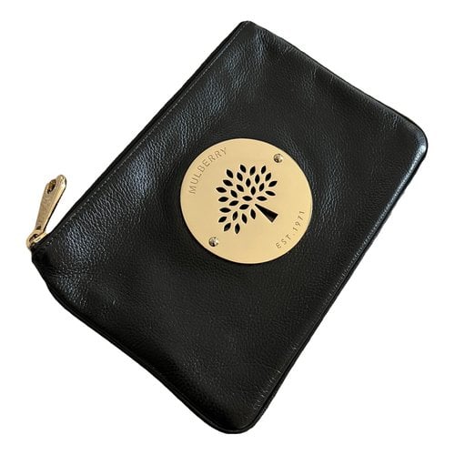 Pre-owned Mulberry Daria Leather Clutch Bag In Black