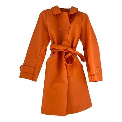Pre-owned Add Trench Coat In Orange