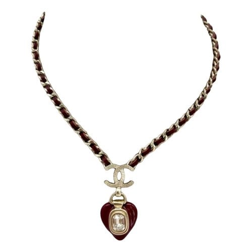 Pre-owned Chanel Long Necklace In Burgundy