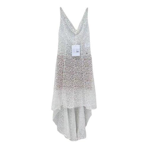 Pre-owned Chanel Lace Mid-length Dress In White