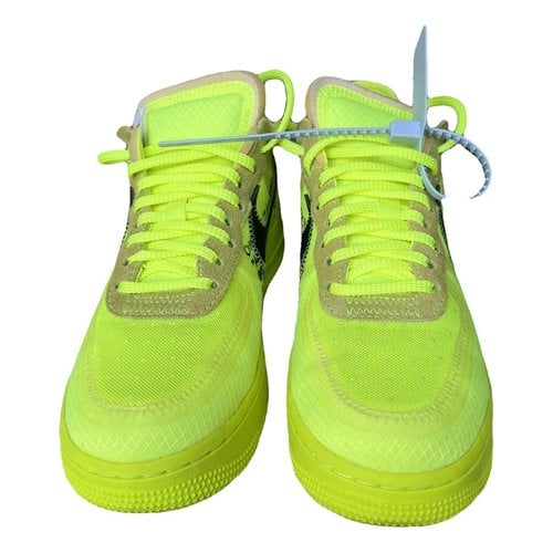 Pre-owned Nike X Off-white Air Force 1 Cloth Trainers In Yellow