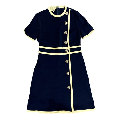 Pre-owned Gucci Mini Dress In Navy