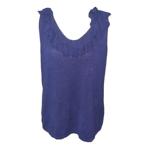 Pre-owned Lauren Ralph Lauren Silk Vest In Blue
