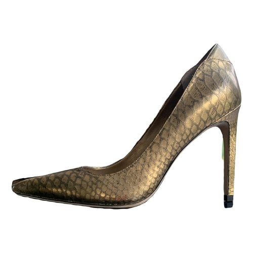 Pre-owned Sam Edelman Leather Heels In Gold