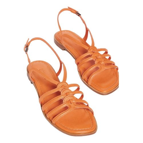 Pre-owned Schutz Leather Sandal In Orange