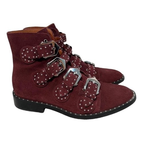Pre-owned Givenchy Ankle Boots In Burgundy