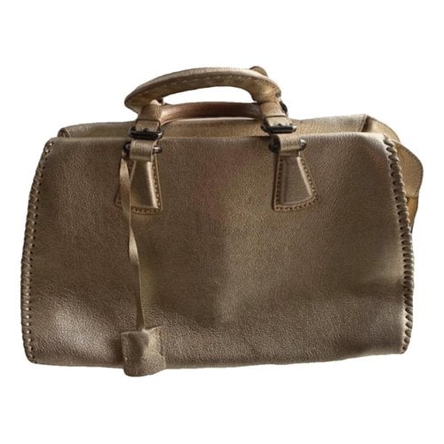 Pre-owned Giorgio Armani Leather Handbag In Gold