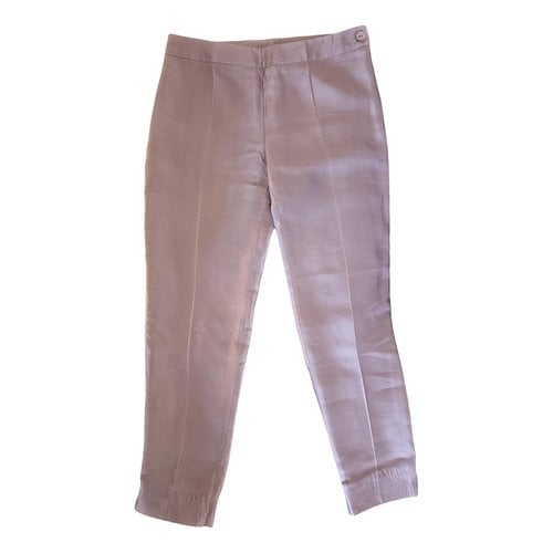 Pre-owned Blumarine Silk Slim Pants In Purple