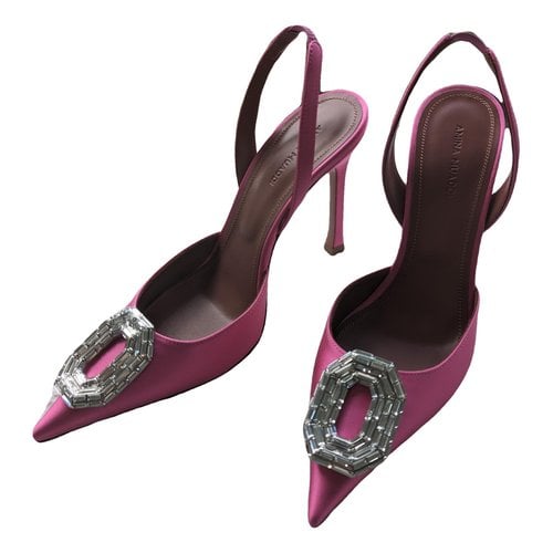 Pre-owned Amina Rubinacci Cloth Heels In Pink
