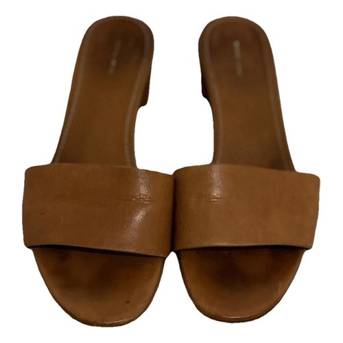 Pre-owned Mansur Gavriel Leather Sandal In Brown