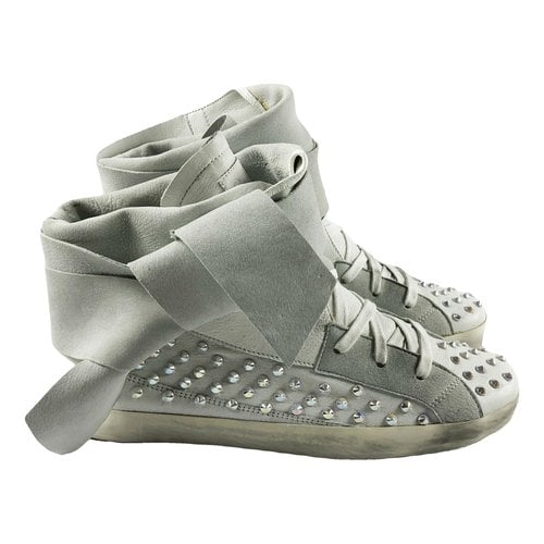 Pre-owned Cinzia Araia Leather High Trainers In White