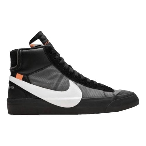 Pre-owned Nike X Off-white Blazer Mid Leather High Trainers In Black
