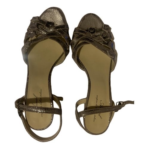 Pre-owned Anniel Leather Sandals In Silver