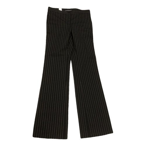Pre-owned Alberta Ferretti Wool Straight Pants In Black