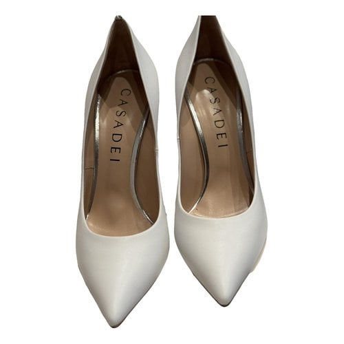 Pre-owned Casadei Leather Heels In White