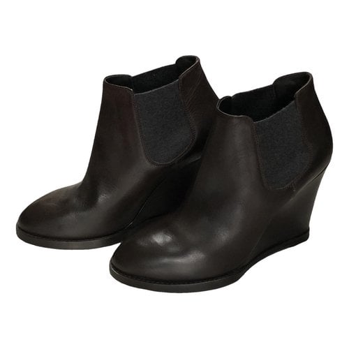 Pre-owned Brunello Cucinelli Leather Ankle Boots In Brown