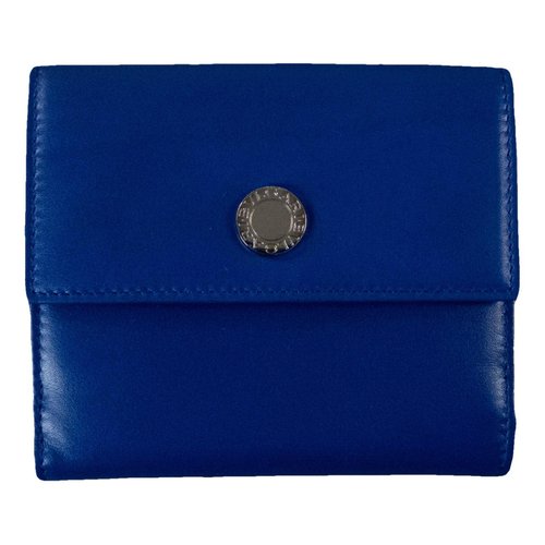 Pre-owned Bvlgari Leather Wallet In Blue