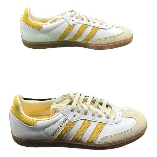 Pre-owned Adidas Originals Samba Leather Trainers In Yellow
